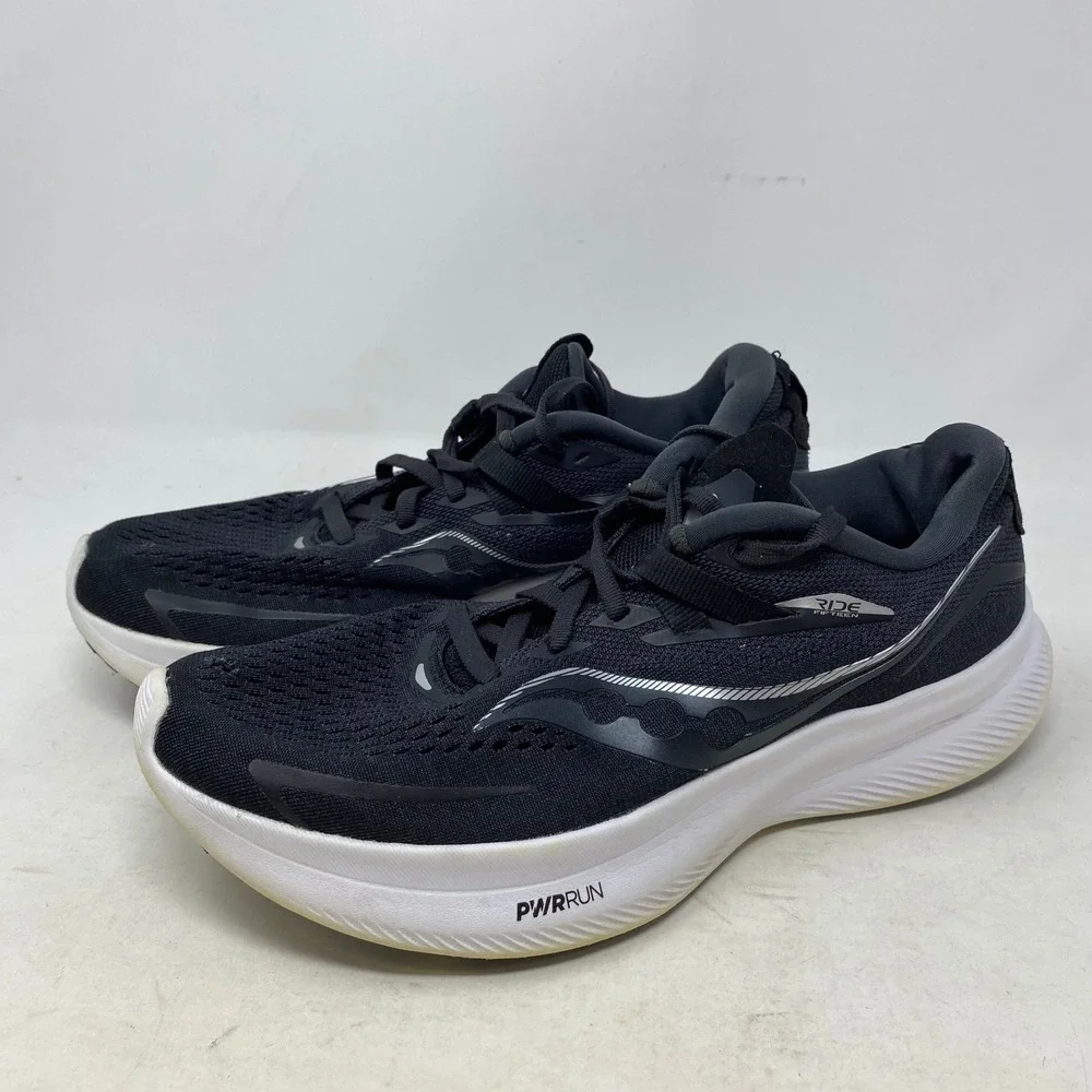 Saucony Ride 15 Womens Running Shoes Black White S10729-05 Size 8.5